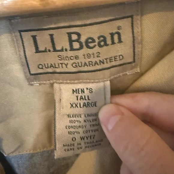 LL Bean Vintage Beige Barn Jacket Men's XXL Lined Fleece Chore Field Coat - Picture 3 of 10